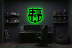 Drewniana dekoracja ścienna FC Barcelona (ręcznie wykonana) + opcja LED