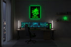 Drewniana dekoracja ścienna Samurai Cyberpunk (ręcznie wykonana) + opcja LED