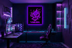Drewniana dekoracja ścienna Samurai Cyberpunk (ręcznie wykonana) + opcja LED